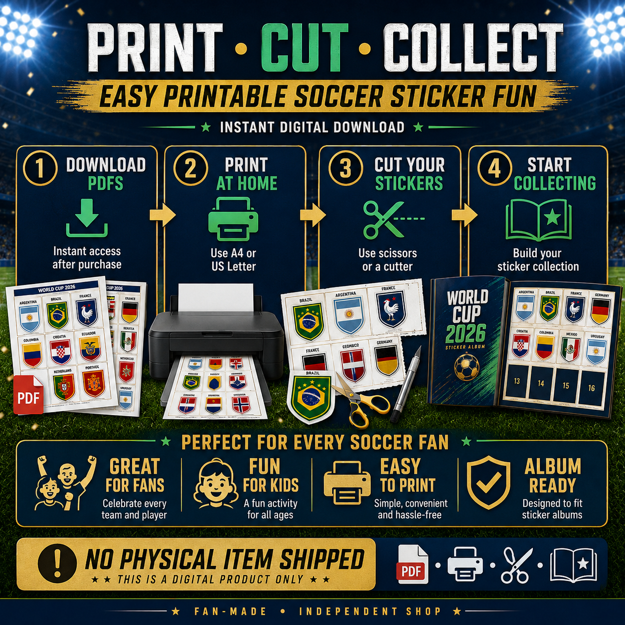 Printable Soccer Stickers – 14 Countries