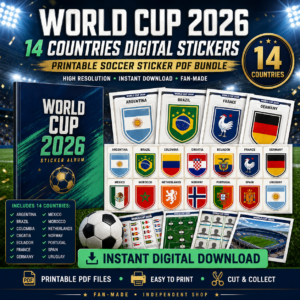 14 Countries Digital Soccer Stickers PDF